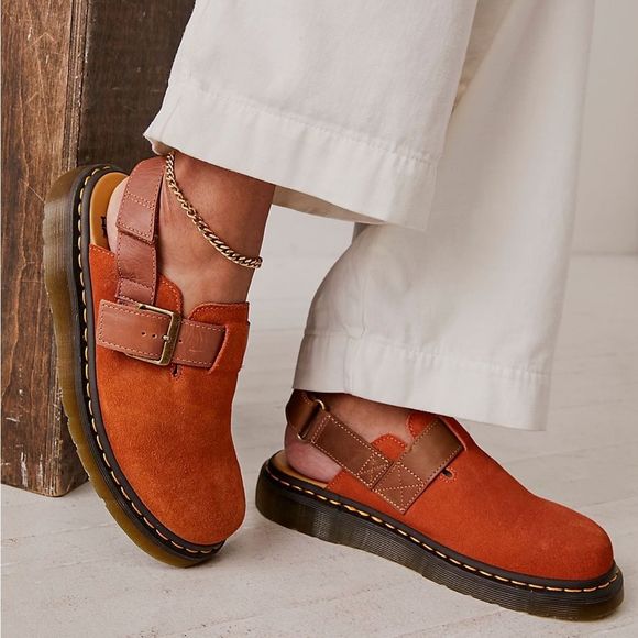 Dr. Martens Shoes - Dr. Marten Jorge II Suede and Leather Slingback Mule - NWT